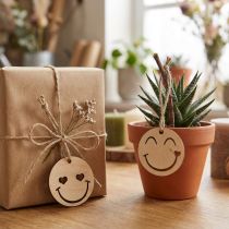 Produkt Drewniana zawieszka Emoticon Emoticon® Ø4cm naturalna 24 szt