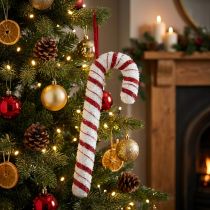 Produkt Deco Candy Cane Christmas Red White Striped H34cm