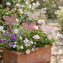 Produkt Kołek ogrodowy motyl metalowy różowy W30cm 6szt
