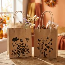 Produkt Torebki na prezenty z uchwytami papierowe naturalne czarne 12×15cm 6 szt