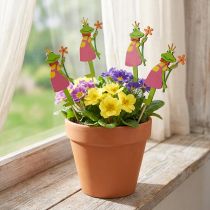 Produkt Wtyczka kwiatowa żaba książę wtyk dekoracyjny drewniany 8cm 12 szt