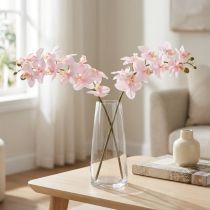 Produkt Sztuczne Orchidee Jasnoróżowe Sztuczne Kwiaty Prawdziwy Dotyk 58cm 2szt