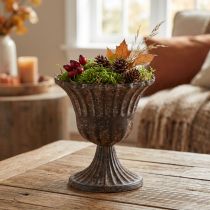 Produkt Kubek wazon dekoracyjny kubek metalowy brązowy antyczny Ø14cm W12cm