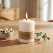 Produkt Świeca pieńkowa PURE Nature, trwała, naturalna świeca wykonana ze stearyny i wosku rzepakowego 90/70mm