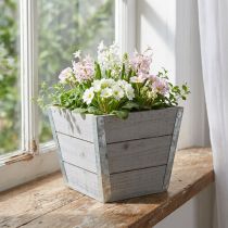 Produkt Doniczka drewniana shabby chic szara 19x19x15,5cm