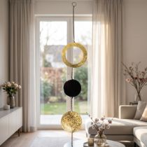 Produkt Wisząca dekoracja okienna koła i dyski, nowoczesna do każdego wnętrza, 80 cm