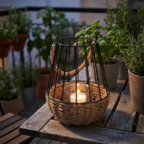 Produkt Latarnia z uchwytem i szkłem czarnym naturalnym Ø18cm W22cm