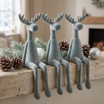 Produkt Ozdobna ozdoba krawędziowa Elk, wys. 31 cm, szara, 3 szt.
