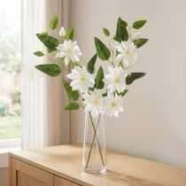 Produkt Sztuczna gałązka powojnika z kwiatami do eleganckiej i łatwej w pielęgnacji dekoracji, 81 cm, 2 sztuki