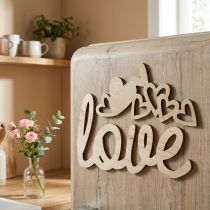 Produkt Serca "Love" ozdoba drewniana naturalna z tabliczką ozdobną na magnes 20,5/25cm 6 sztuk