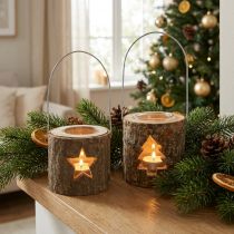 Produkt Świecznik na tealighty do zawieszenia Świecznik na tealighty drewno 7,5cm 2szt