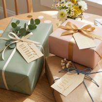 Produkt Etykiety na prezenty papierowe Happy Birthday 4×7cm 24 szt