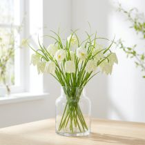 Produkt Kwiaty szachownicowe Fritillaria sztuczne białe, zielone 40cm 12 szt