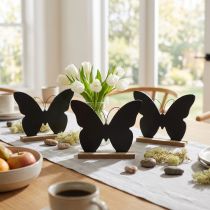 Produkt Dekoracja stołu drewniana motyl czarny naturalny 15cm 6 szt.