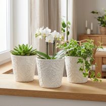 Produkt Donica ceramiczna donica biała Ø11cm W11cm 3szt