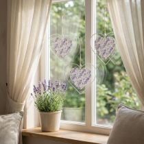 Produkt Dekoracyjne serca do zawieszenia biały liliowy 18,5×17cm 4 szt