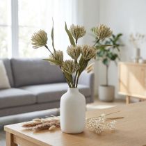 Produkt Sztuczny kwiat z 6 kwiatami flokowanymi beżowo-zielonym pęczkiem 3 H38cm