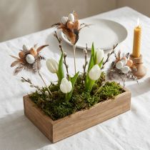 Produkt Sztuczne jaja przepiórcze, pióra ozdobne na patyku, 36cm, 12 szt.