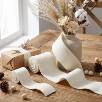 Produkt Wstążka filcowa, wstążka wełniana, biała, szer. 7cm/15cm, dł. 100/100cm, zestaw 2 szt.