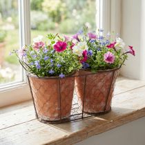 Produkt Doniczka druciana ceramiczna brązowa terakota dł. 38,5 cm