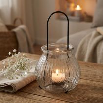 Produkt Świecznik na tealight szkło metal przezroczysty czarny Ø14,5cm