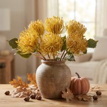 Produkt Protea sztuczna Leucospermum igielnik żółty 30cm 6 szt.
