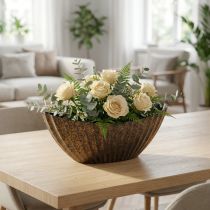 Produkt Donica owalna z rowkami łódka antracytowo-złota 36cm