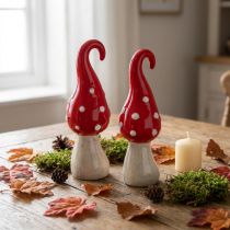Produkt Muchomor ceramiczne grzyby ozdobne czerwone białe Ø5cm W15,5cm 2szt