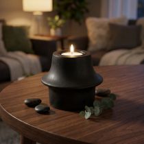 Produkt Czarny ceramiczny świecznik typu tealight Ø12cm H9cm