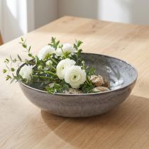 Produkt Stylowa, matowo-szara miska 37 cm - teksturowana powierzchnia, uniwersalna do dekoracji - 3 sztuki