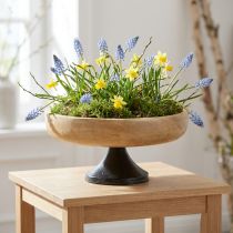 Produkt Miska z nóżką, drewno i metal, naturalna czerń, Ø20cm, wys.10cm