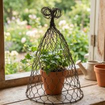 Produkt Kaptur druciany, ozdobny dzwonek, krata wykonana z metalu Brązowy W25cm Ø16cm