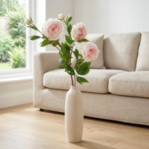 Produkt Kwiat jedwabiu piwonii sztuczny jasnoróżowy, biały 135cm
