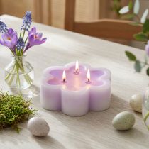 Produkt Świeca trójknotowa jako świeca kwiatowa fioletowo-biała Ø11,5cm W4cm