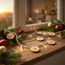 Produkt Bajkowe lampki LED wewnątrz lampek choinkowych drewniane krążki dł. 120 cm