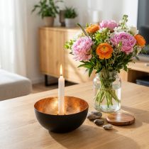 Produkt Czarny i brązowy świecznik, świecznik stożkowy, Ø13cm H6cm