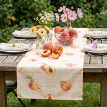 Produkt Bieżnik na stół Wstążka Brzoskwiniowa Kratka Lato 32x140cm