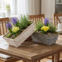 Produkt Zestaw koszy na wióry biały, szary, brązowy 8 sztuk 20cm x 11cm