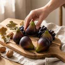Produkt VIANA Zestaw dekoracyjnych fig 8 cm, 6 elementów – sztuczne owoce do dekoracji stołu i na imprezę