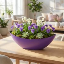 Produkt Ozdobna miska w kształcie łódki na rośliny fioletowa 38,5cm×12,5cm×13cm