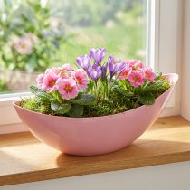 Produkt Plastikowa miska na kwiaty w kształcie łódki na rośliny różowa 28×9×9cm 3szt