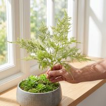 Produkt Sztuczna paproć sztuczna roślina w kolorze zielonym flokowanym L45cm