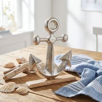Produkt Kotwica dekoracyjna, metal i drewno w kolorze naturalnego srebra, 25,5x5,5x31 cm