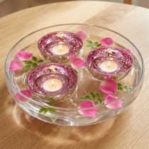 Produkt Pływający świecznik typu tealight szklany srebrny fioletowy Ø7cm 3szt