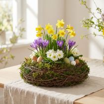Produkt Okrągła miska z naturalnego mchu i gałązek z folią, Ø20cm