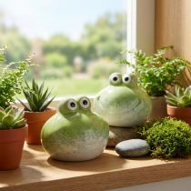 Produkt Dekoracyjna ceramiczna figurka żaby do salonu i na biurko, 10 cm, 2 sztuki