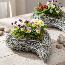 Produkt Dekoracyjna doniczka w kształcie serca z winorośli, biała, kreatywny pomysł na roślinę do domu i na prezent, folia plastikowa, zestaw 4 szt., 15 cm x 23 cm x 5 cm