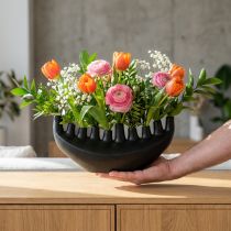 Produkt Wazon Ceramiczny Statek Dekoracja stołu Czarny Abstrakcyjny Nowoczesny H15cm