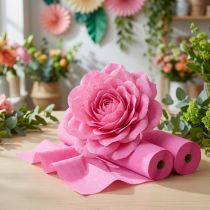 Produkt Kwiat krepa różowa szer.10cm gramatura 128g/m2 dł.250cm 2szt