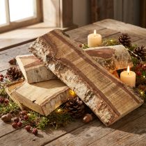 Produkt Drewniana taca z dekoracją z kory brzozowej 25×10×2cm 4 sztuki